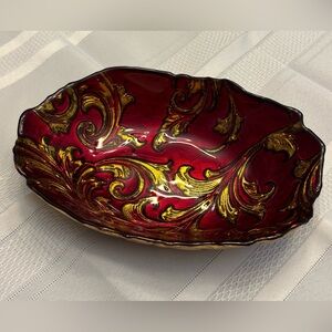 Repro “goofus glass” bowl handmade in Turkey by ARDA Glassworks for Pier One NWT